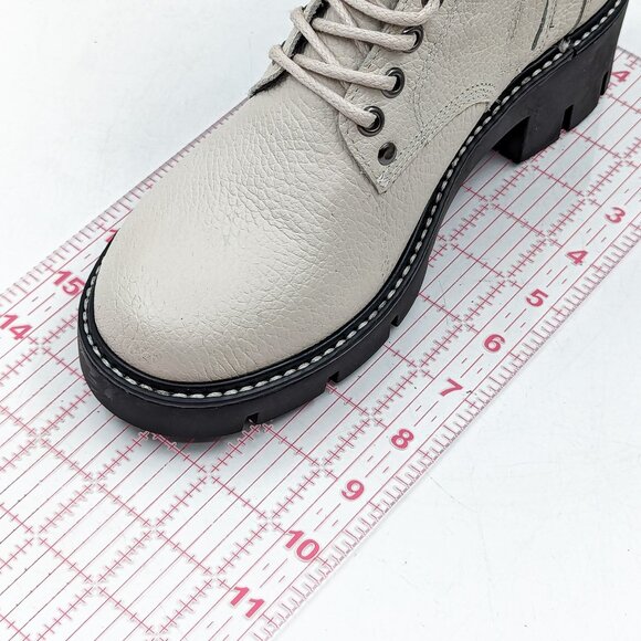 Golo Women Peace War Tapioca Leather Lace-up Zip Combat boots size 7.5 - Picture 6 of 11